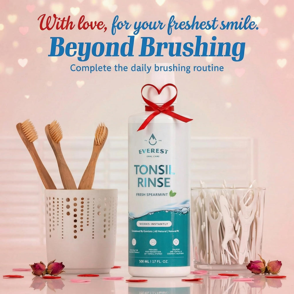 EVEREST ORAL CARE ambiente de baño mostrando producto en rutina diaria