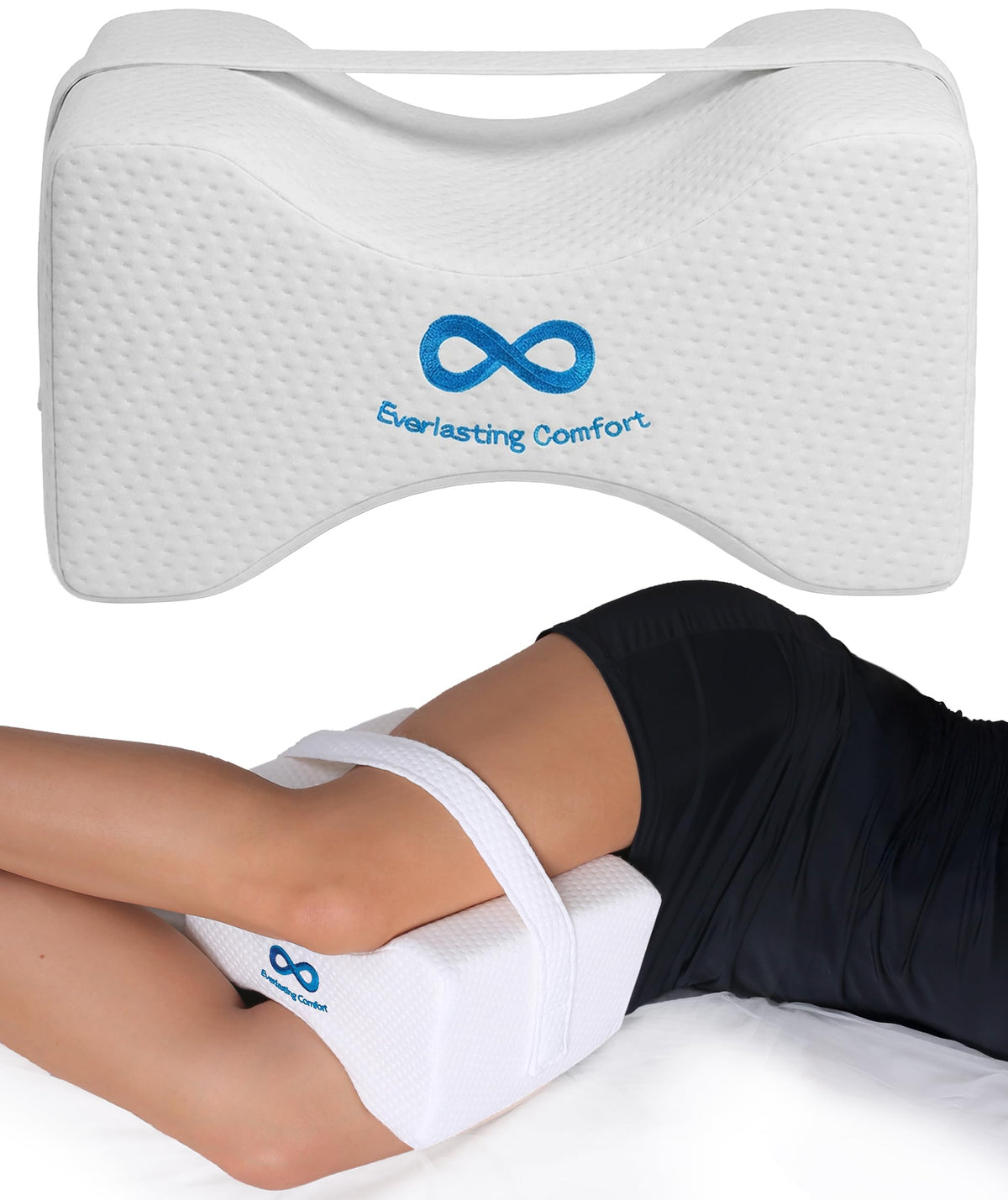 Everlasting Comfort vista frontal del cojín mostrando su forma ergonómica y soporte