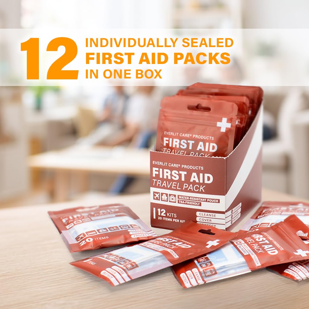 EVERLIT CARE bolsa abierta con 20 suministros visibles, listos para uso