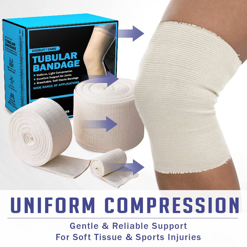 EVERLIT vendaje aplicado en rodilla ofreciendo soporte estable
