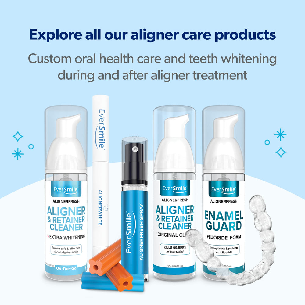 EverSmile label detail highlighting compatible aligner brands and directions