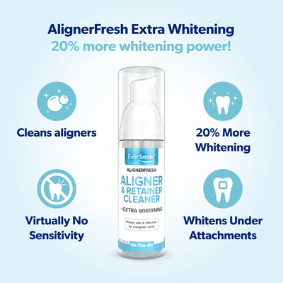 EverSmile espuma blanca en primer plano que revela textura y poder blanqueador