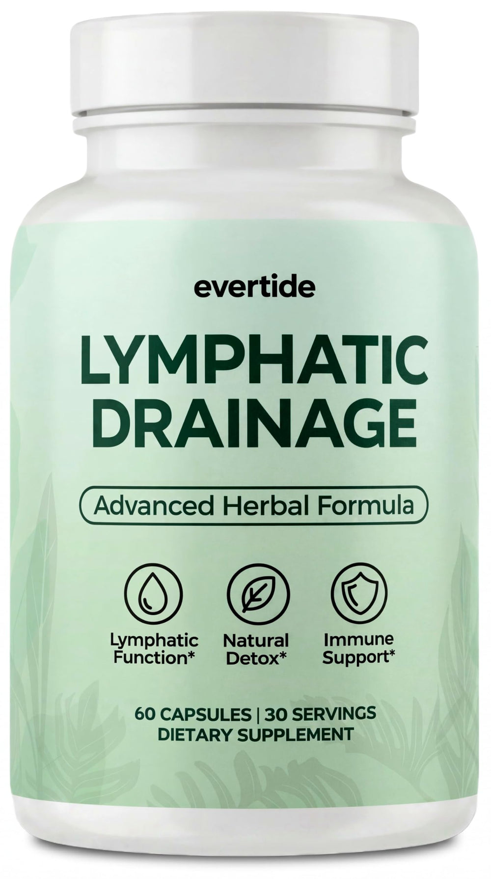Evertide front packaging showing bottle and 60 capsules for convenient 30-day supply