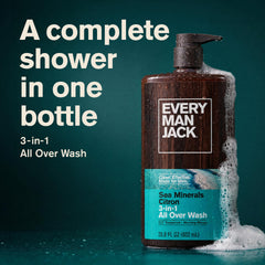 Every Man Jack bottle pump close-up for easy one-pump convenience