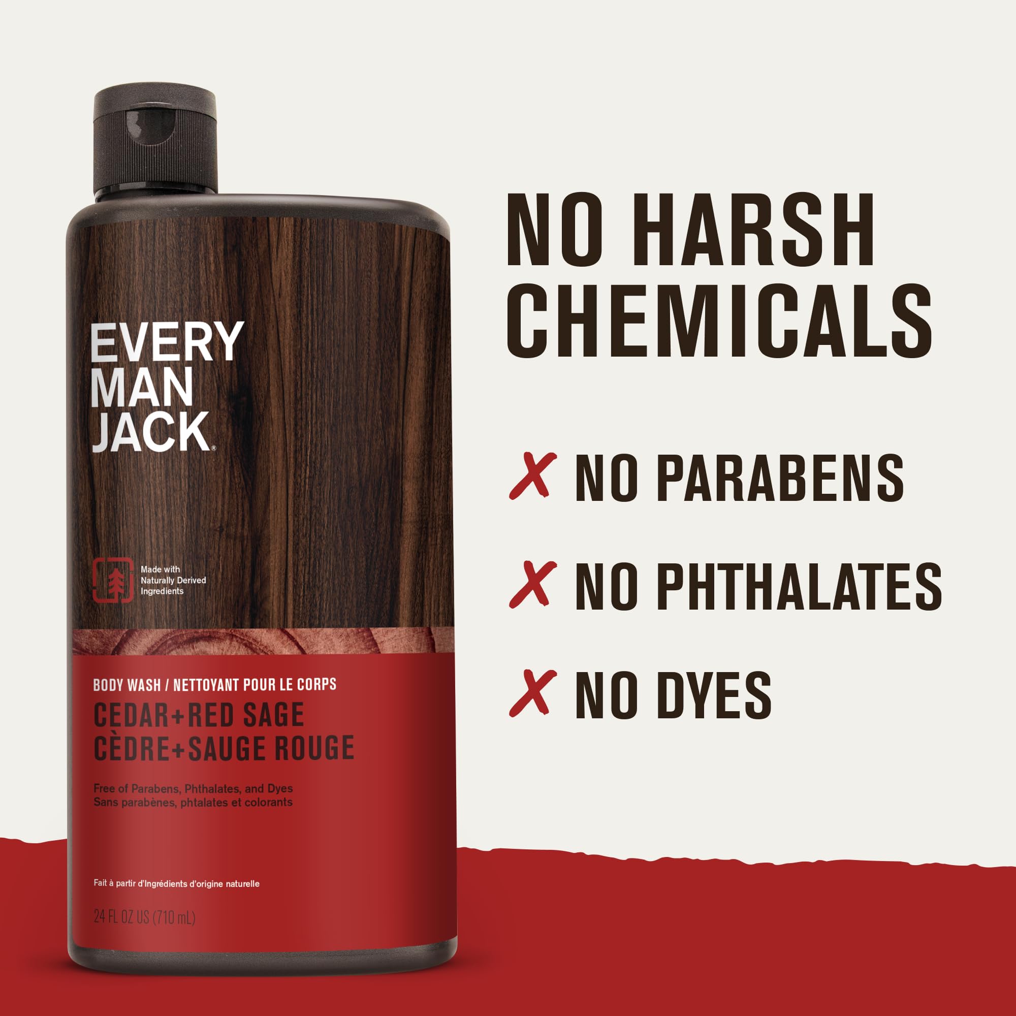 Every Man Jack bottle in hand showing scale and travel-friendly size