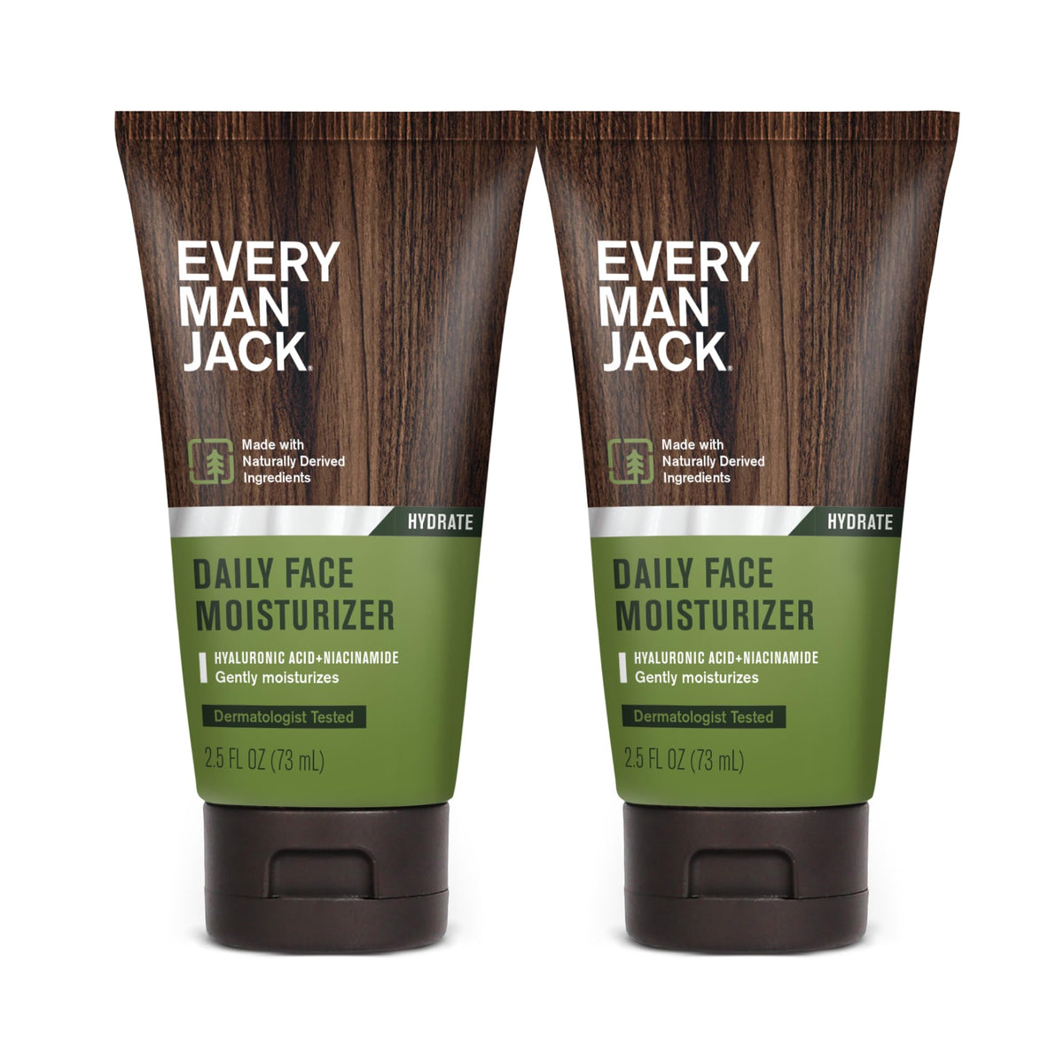 Every Man Jack envase frontal mostrando etiqueta clara y limpio beneficio hidratante