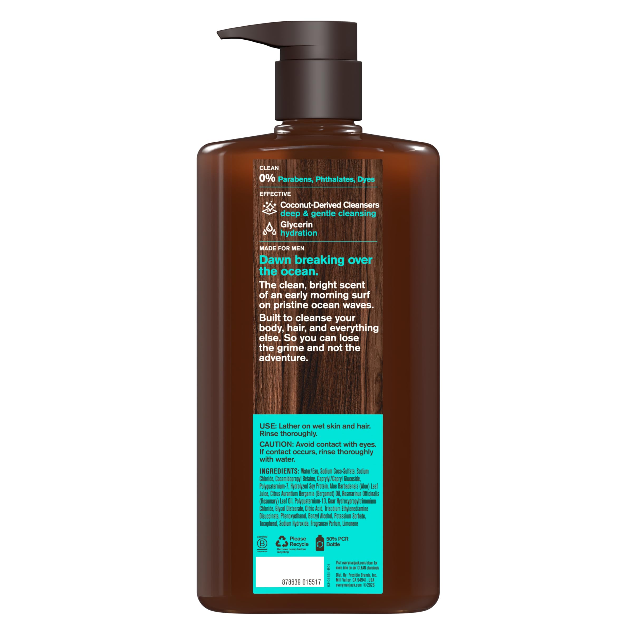 Every Man Jack in use shampooing hair showing multi-use practicality