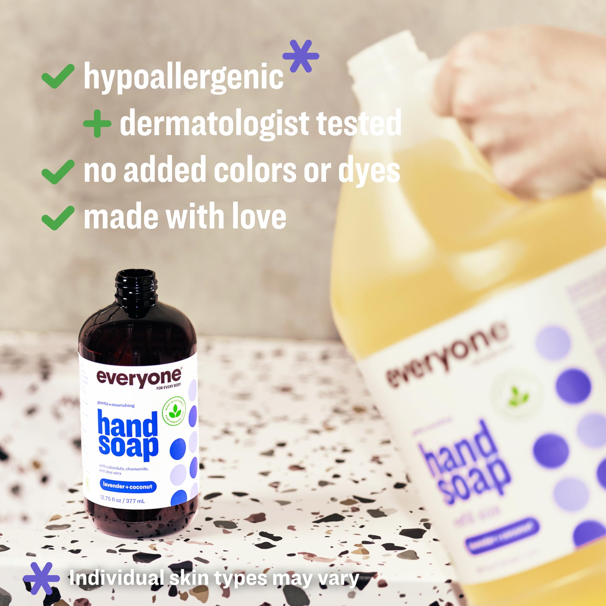 everyone etiqueta con ingredientes y certificación EWG visible y clara