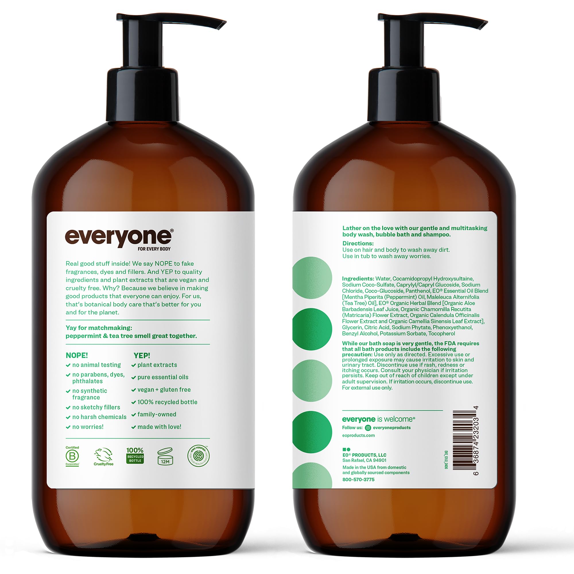 everyone textura cremosa y espuma que limpia suavemente piel y cabello