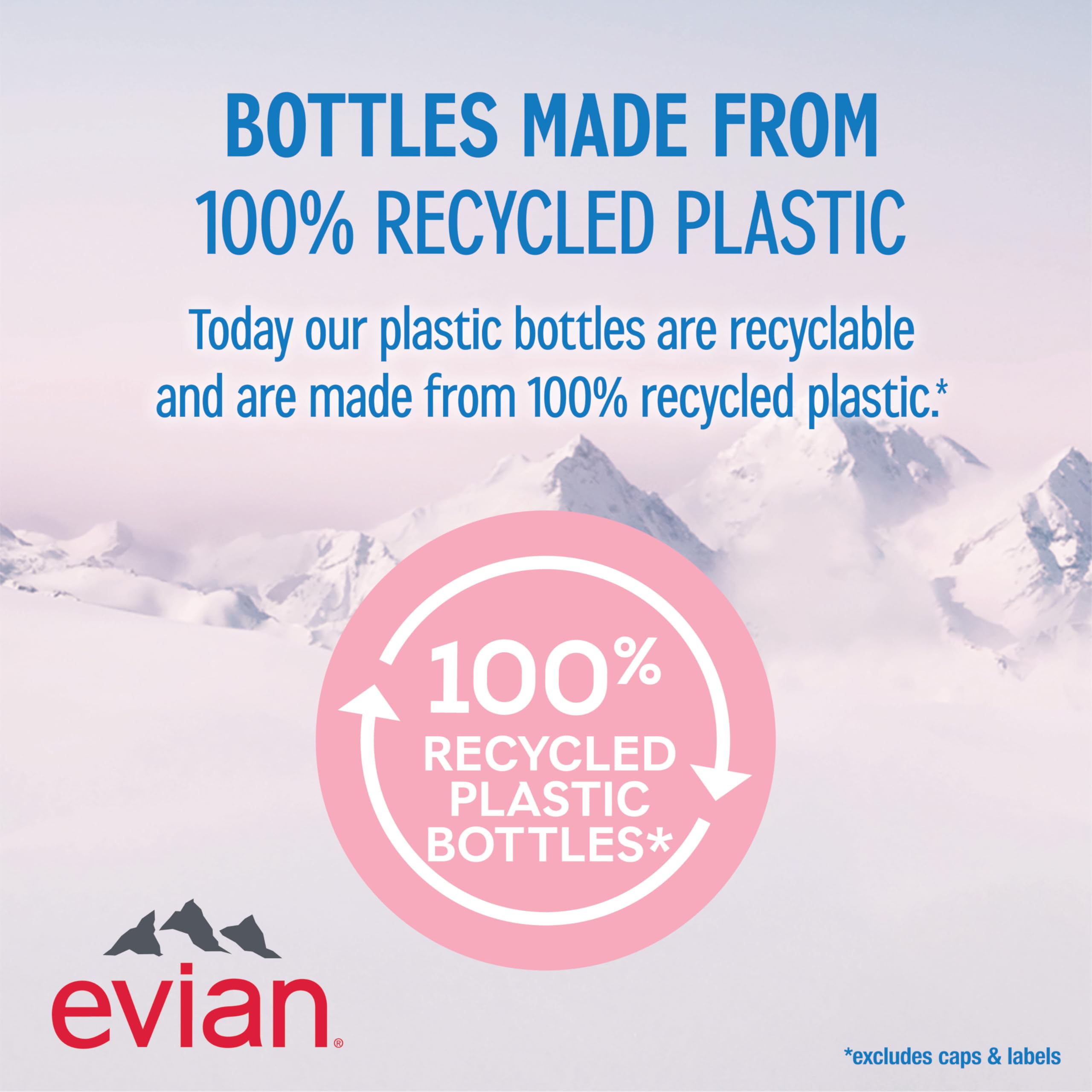 evian botella en mano mostrando escala y tamaño práctico