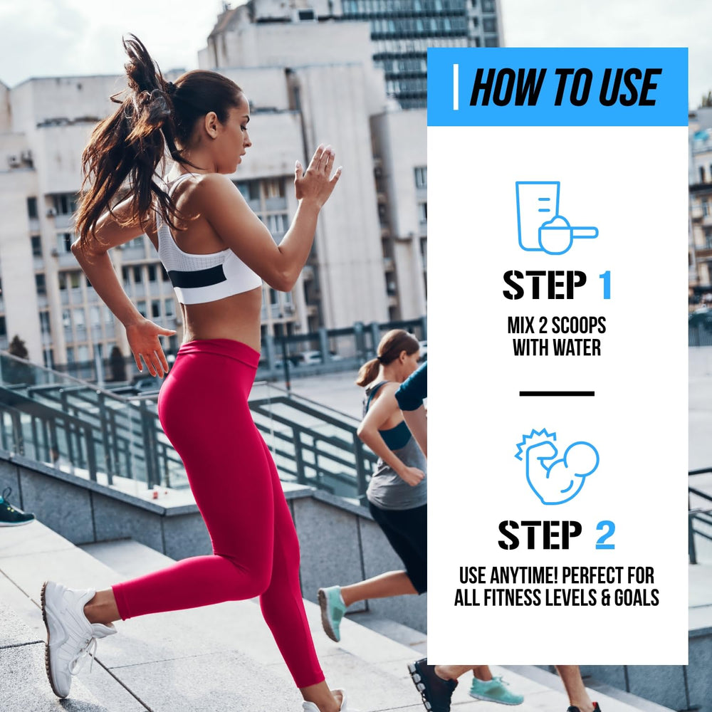 Evlution vaso con bebida Blue Raz preparado, hidratación rápida y energía