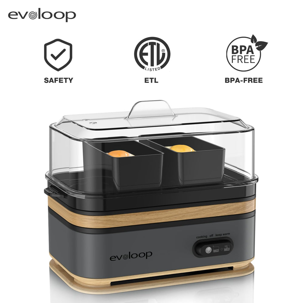 Evoloop comparado con una mano demostrando tamaño compacto y portátil