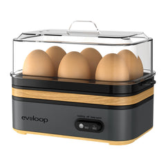 Evoloop frente con tapa transparente mostrando huevos listos y control visual