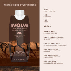 Evolve side label with nutrition facts and ingredient clarity benefit
