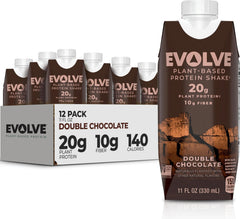 Evolve front packaging showing double chocolate flavor and benefits