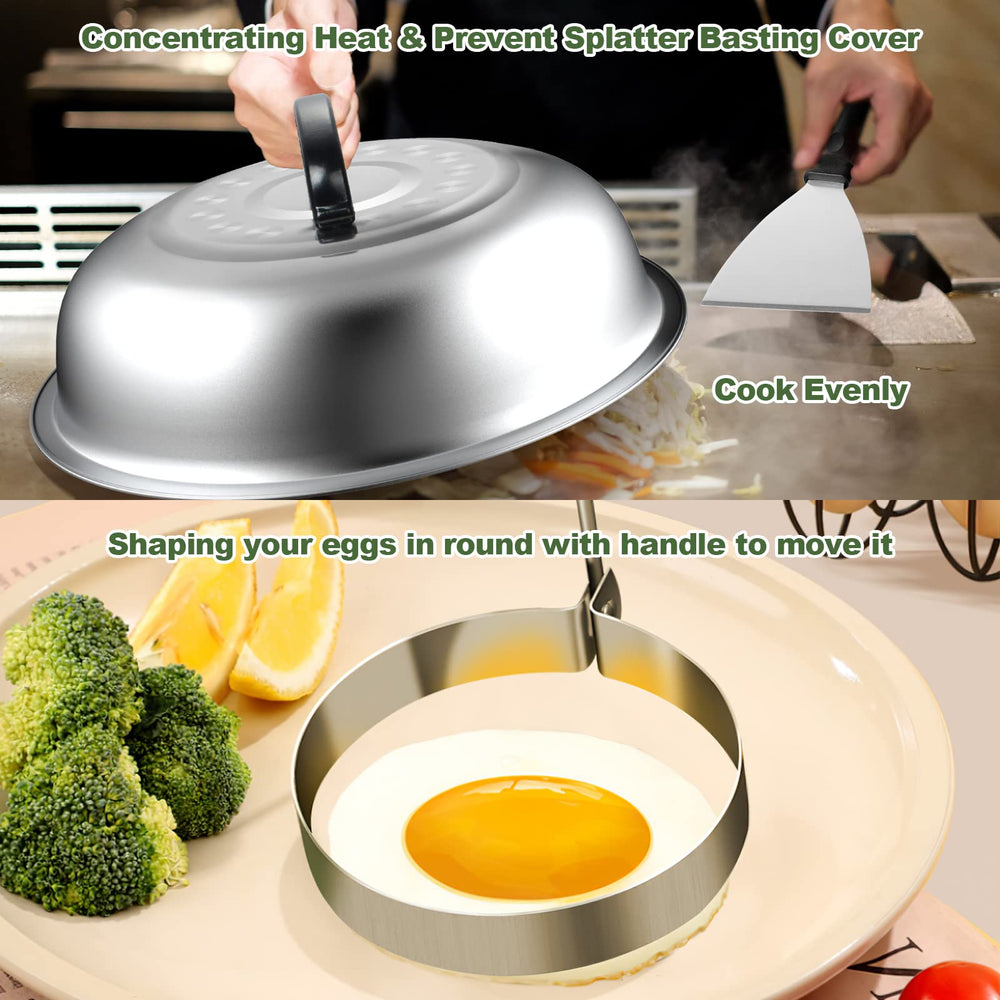 EWFEN slant scraper and chopper detail for fast griddle cleaning and chopping