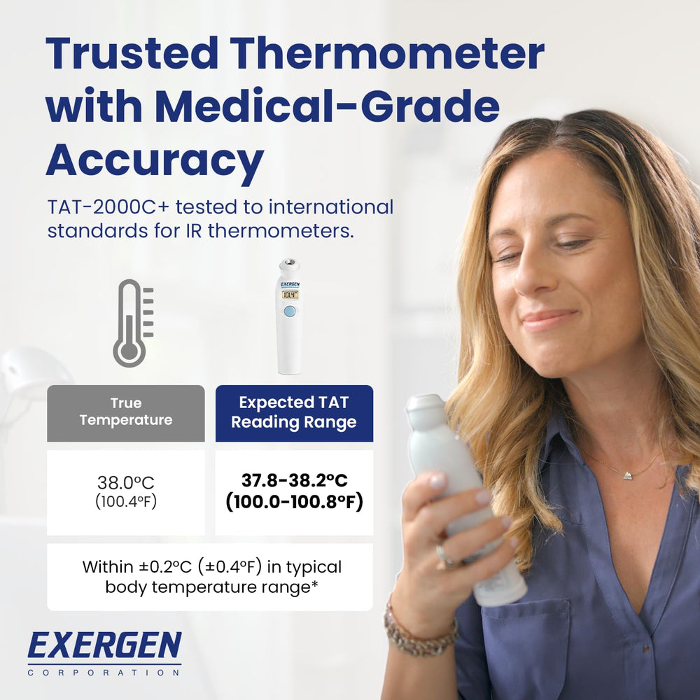 Exergen TAT-2000C side profile highlighting smooth contours for comfortable grip