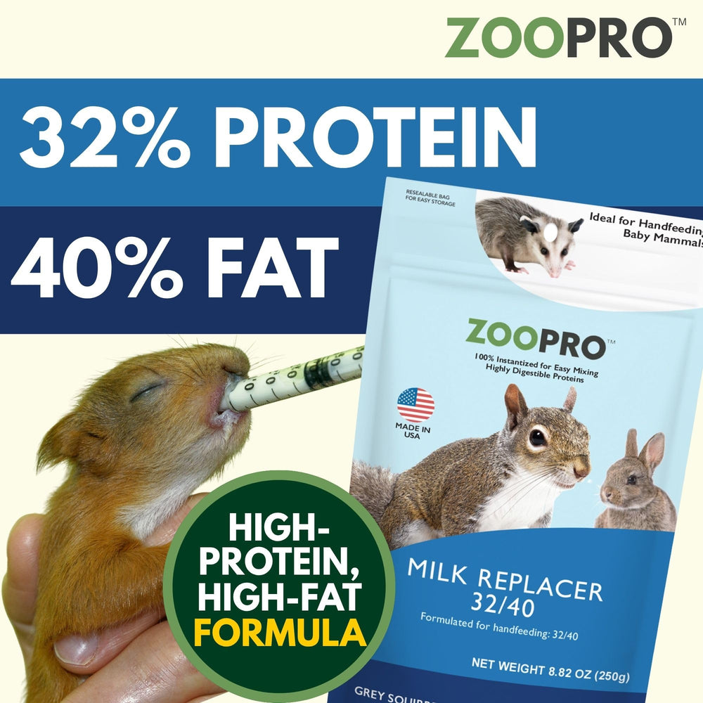 Exotic Nutrition envase ZooPro 32/40 detalle de polvo nutritivo