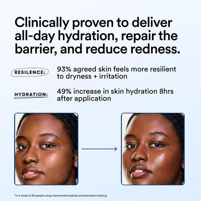 Experiment applied under makeup illustrating smooth layering and non-greasy base