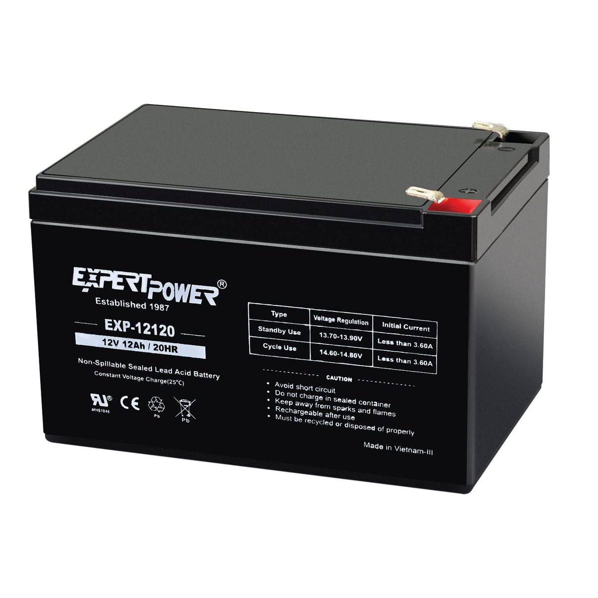 ExpertPower EXP12120 vista frontal mostrando tamaño compacto y confiabilidad