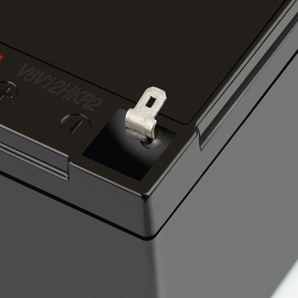 ExpertPower EXP1290 comparación de tamaño en mano para referencia práctica