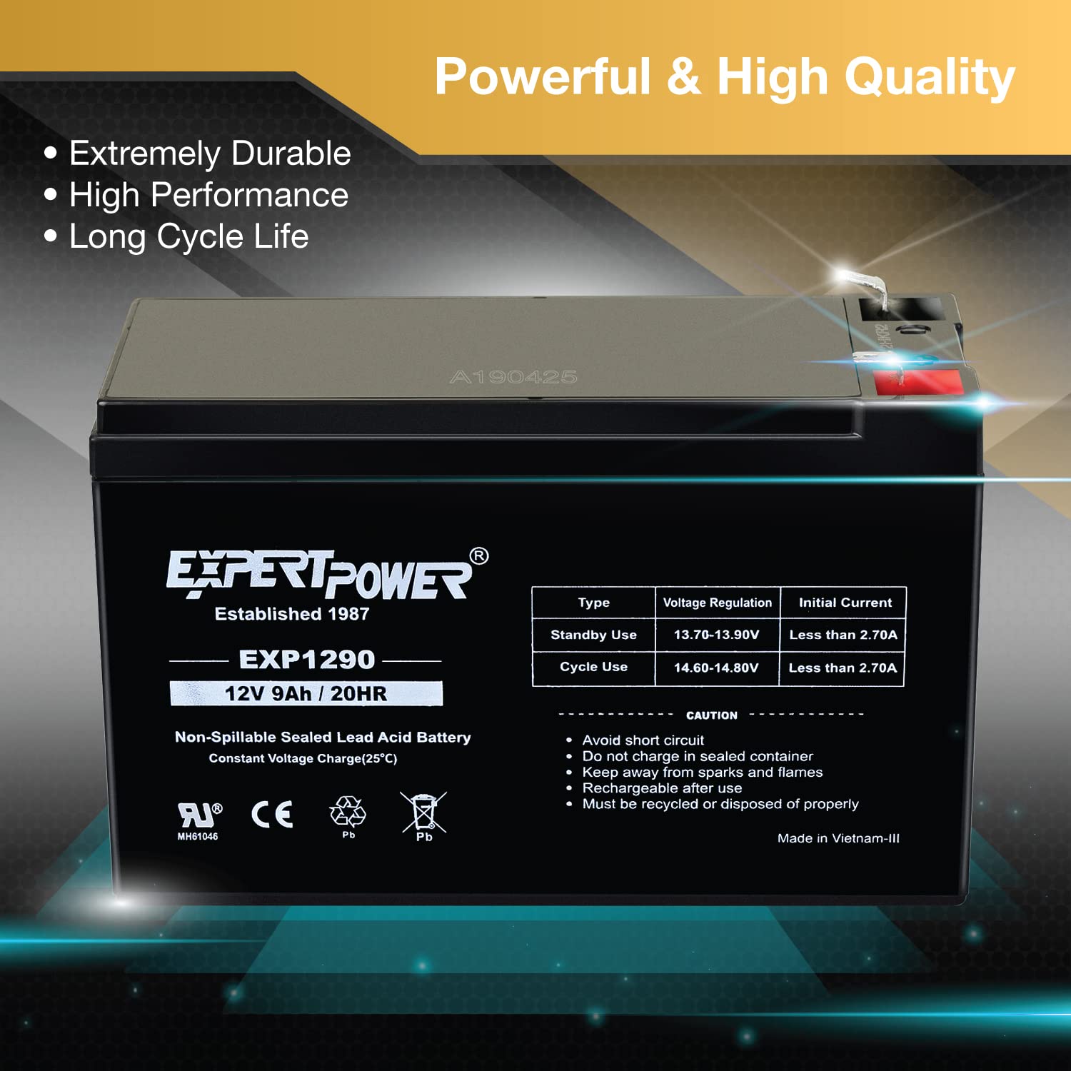 ExpertPower EXP1290 instalándose en un UPS para respaldo inmediato
