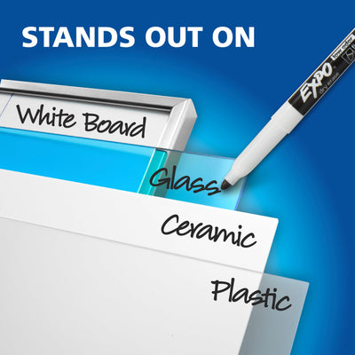 EXPO marker label close-up highlighting brand and low-odor formula
