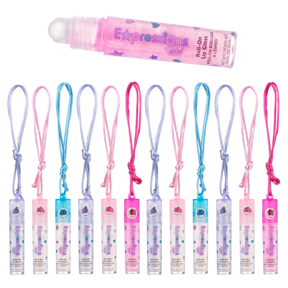 EXPRESSIONS frontal del paquete con 12 collares gloss, ideal para regalos