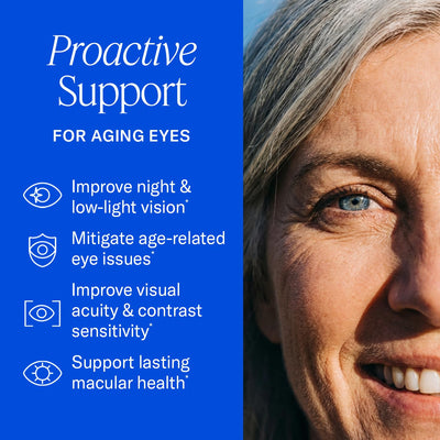 EyePromise Restore softgel primer plano resaltando textura y absorción