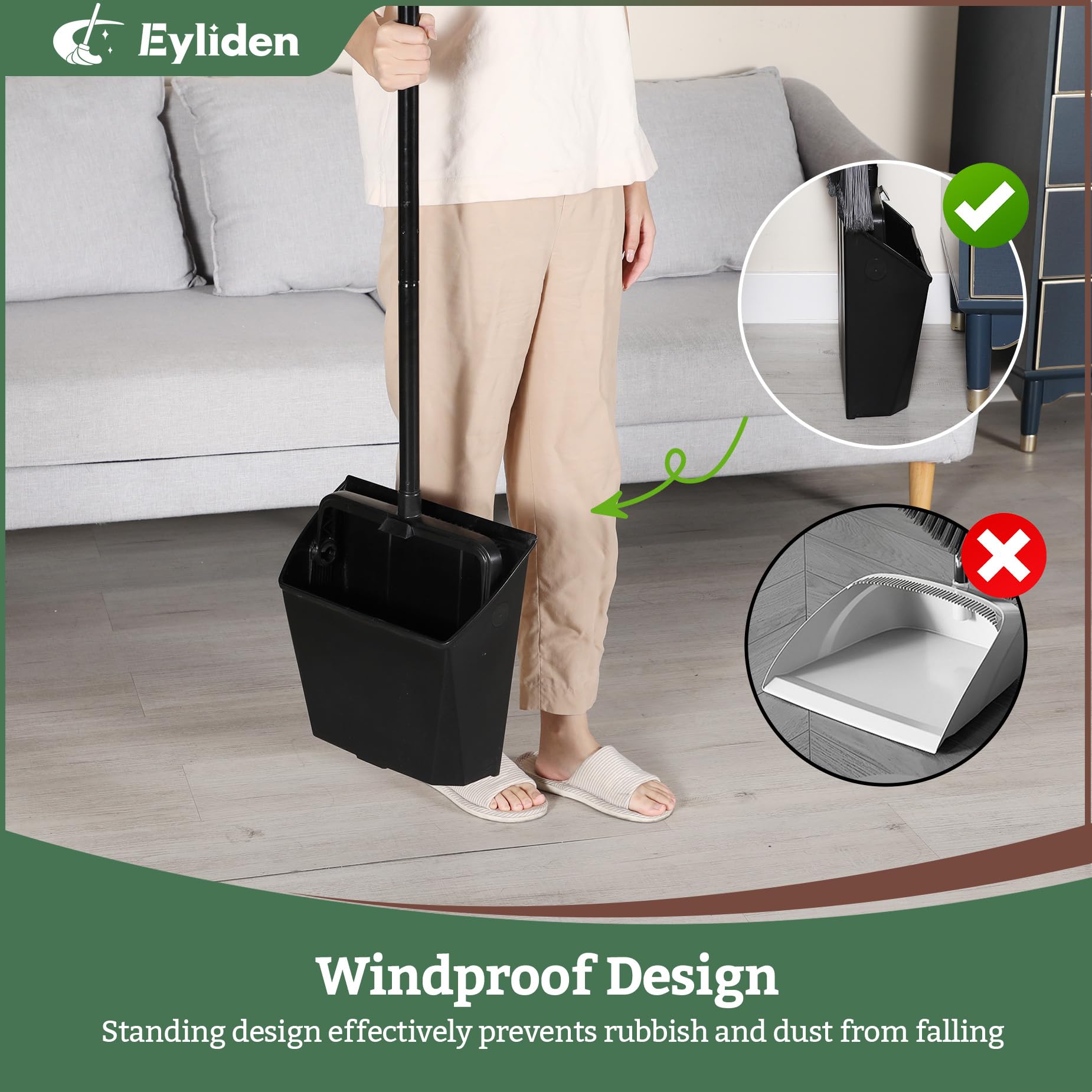 Eyliden recogedor en uso exterior recogiendo hojas eficientemente