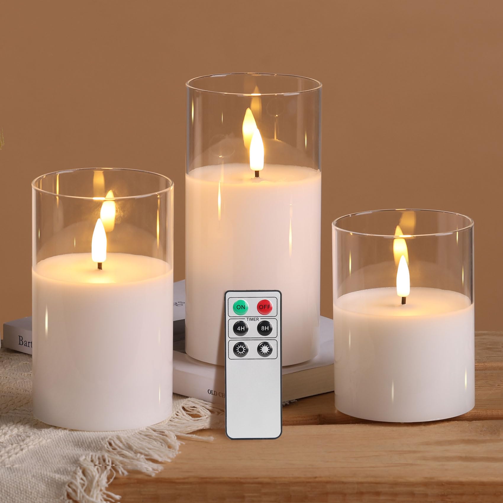 Eywamage velas vista frontal mostrando diseño de cristal y elegancia