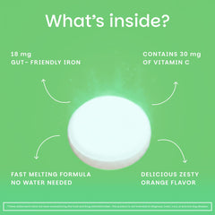 EZ Melts bottle open with tablets visible demonstrating 90 servings and grab-and-go convenience