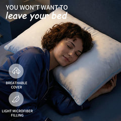 ezepilw almohadas colocadas en cama queen mostrando aspecto completo y ordenado