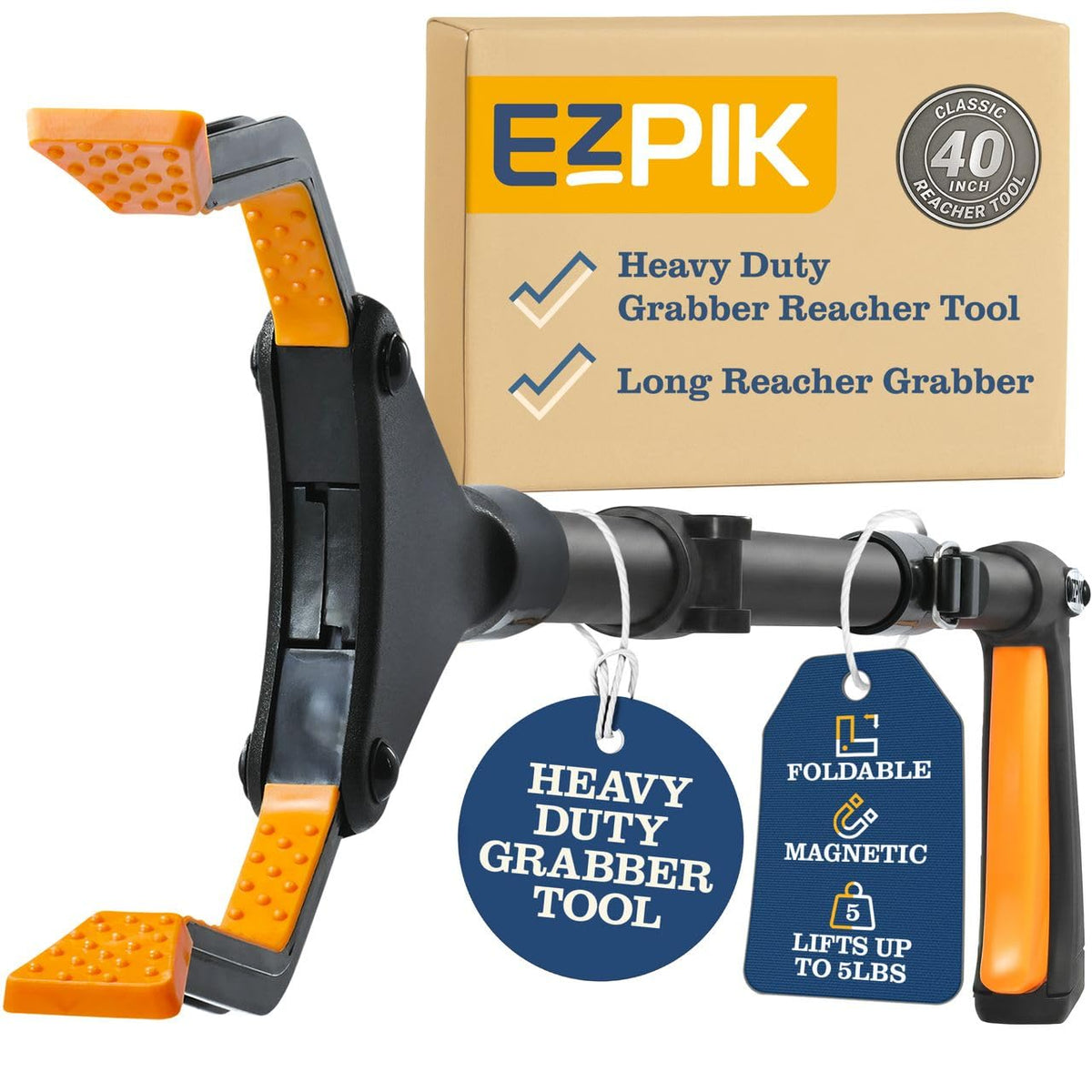 EZPIK vista frontal del alcanceador 40" resistente y ligero para mayor seguridad