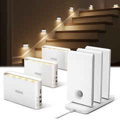 EZVALO vista frontal del pack mostrando seis luces y beneficio de iluminación sincronizada