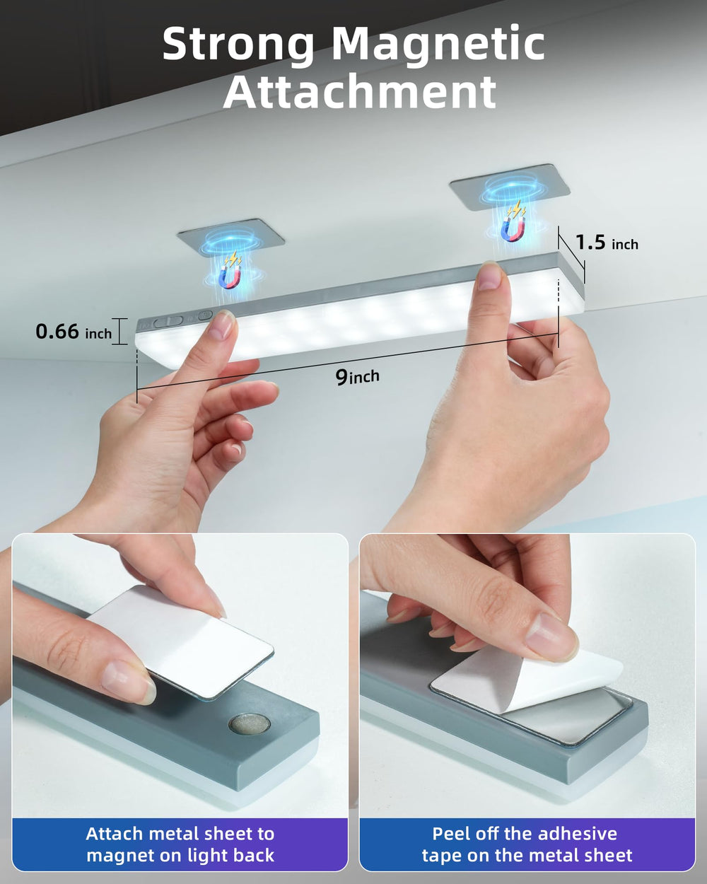 EZVALO packaging with remote, adhesive plate, and instructions for quick setup