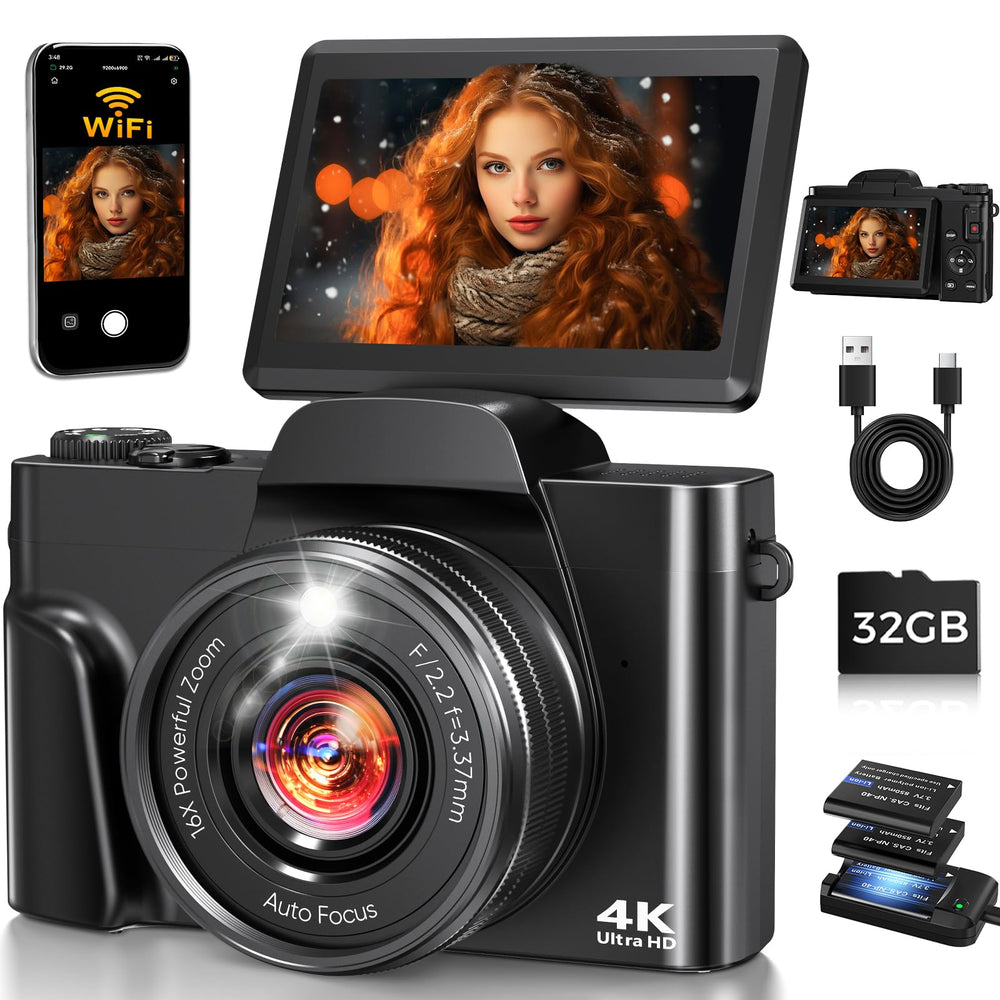 FACLAM front view showing camera body and lens, highlighting portability and style
