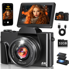 FACLAM front view showing camera body and lens, highlighting portability and style