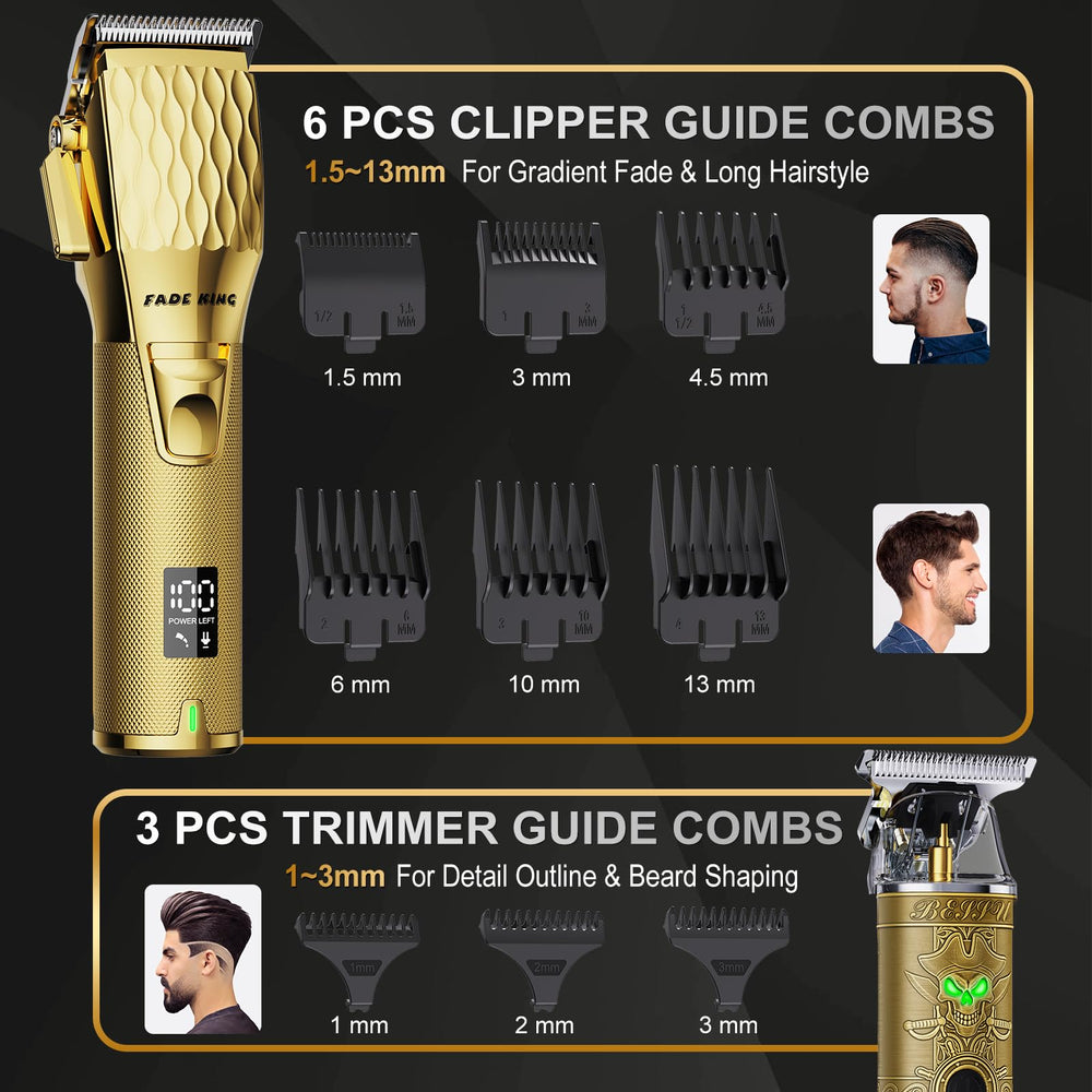 FADEKING accessories laid out with combs cape and cables for organized grooming