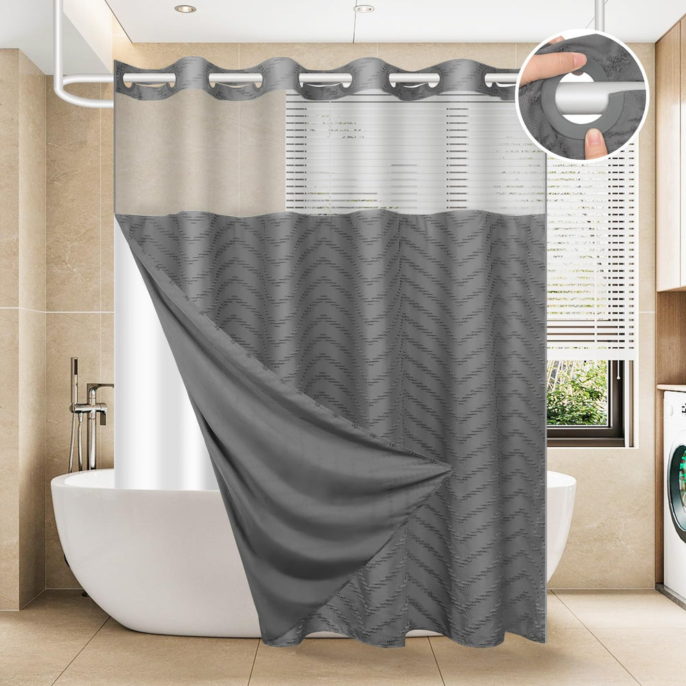 FADOTY front view of curtain set showing ready-to-hang convenience