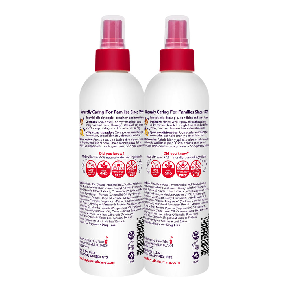 Fairy Tales textura del spray en cabello mostrando desenredo y suavidad