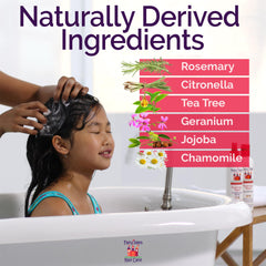 Fairy Tales producto en uso en la ducha con un niño sonriendo, aporta limpieza suave y aroma agradable