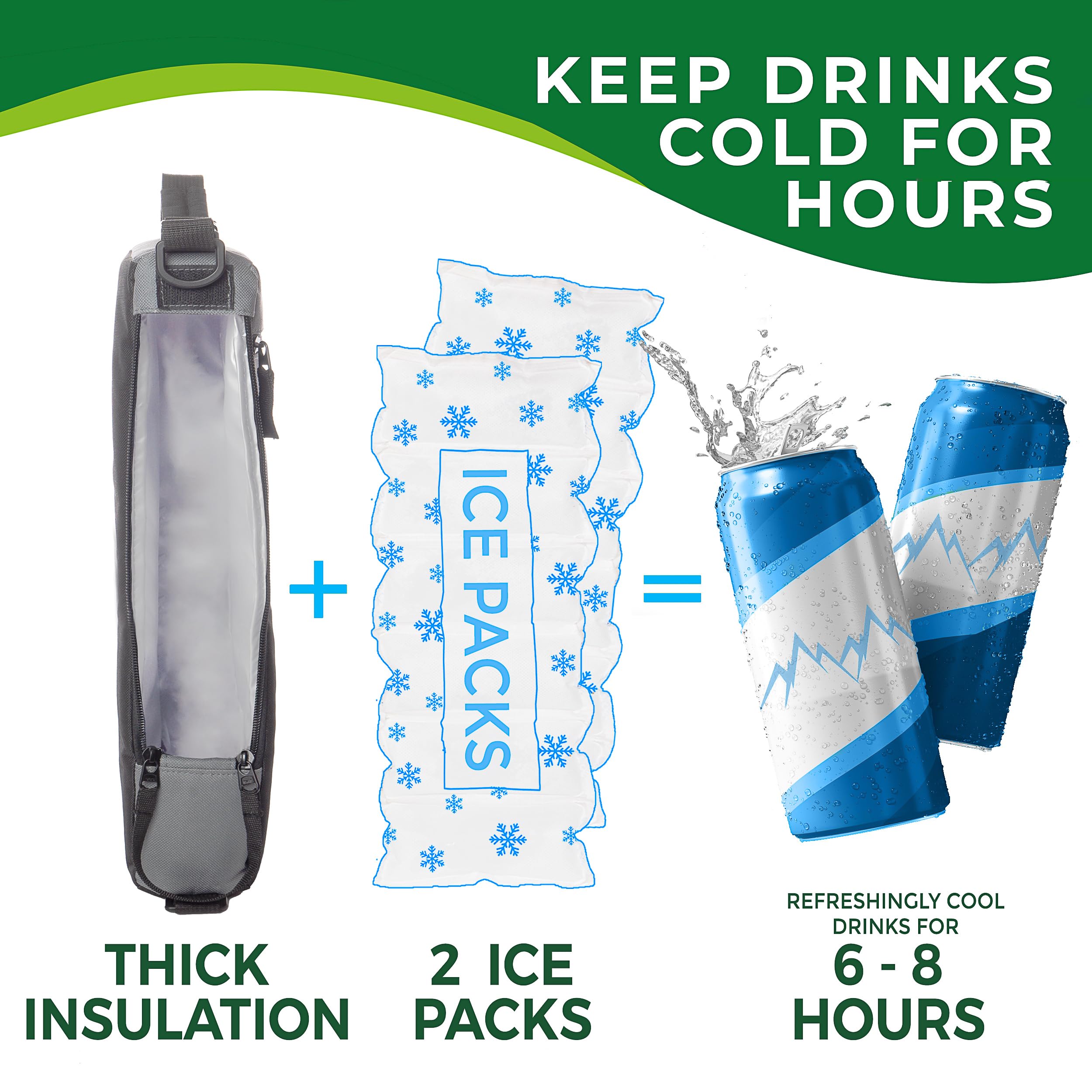 Falcona Wild dos packs de hielo incluidos listos para activarse y enfriar