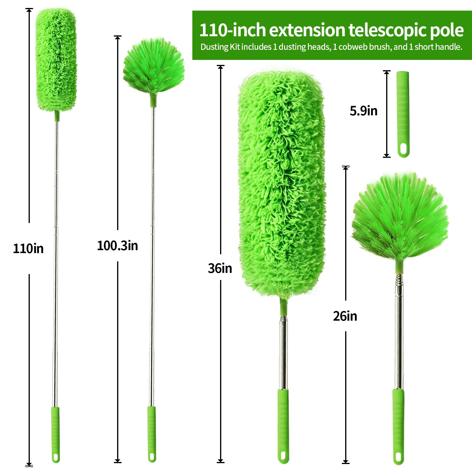 FAMYLI primer plano de cabeza flexible de microfibra que atrae polvo sin rayar