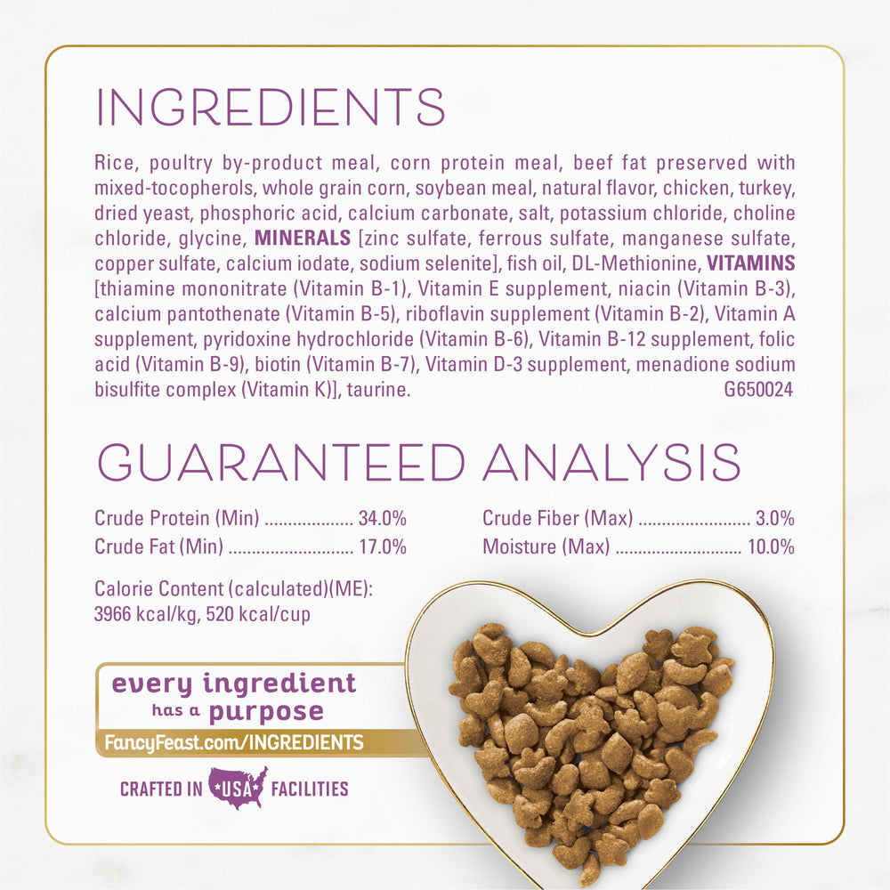 Bolsa de Fancy Feast cerrada y colocada en contenedor, conservación prolongada