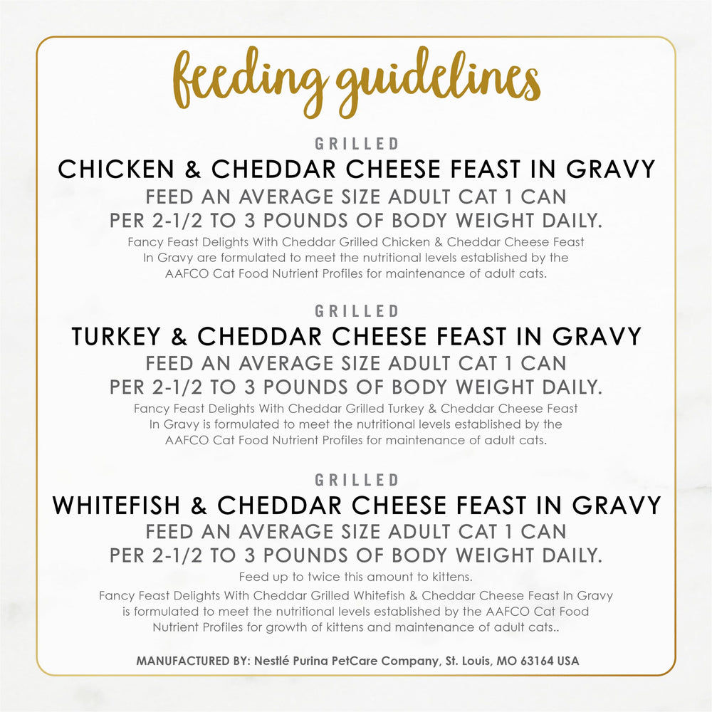 Fancy Feast lata junto a una mano para mostrar tamaño real práctico