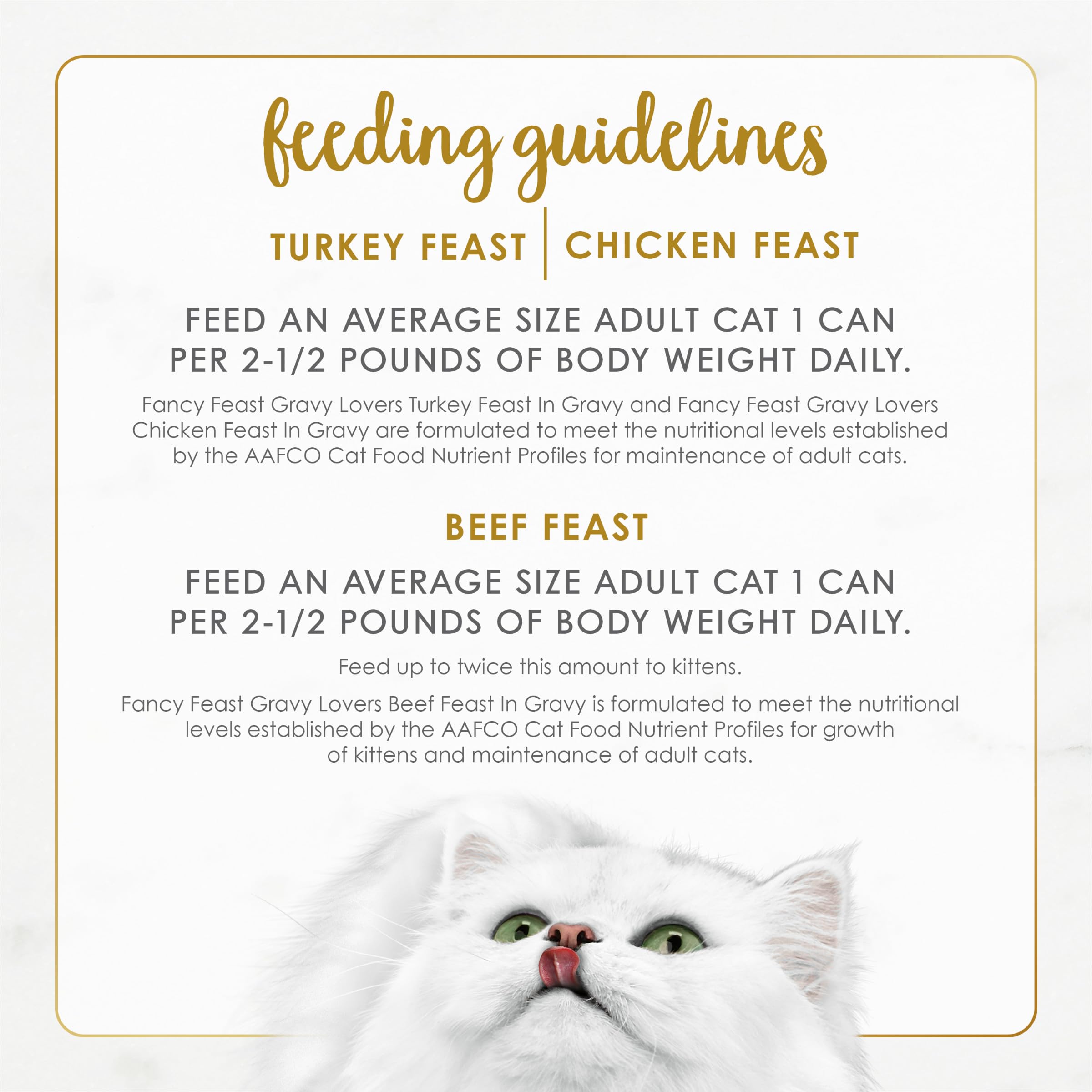 Fancy Feast lata junto a regla para comparar tamaño real