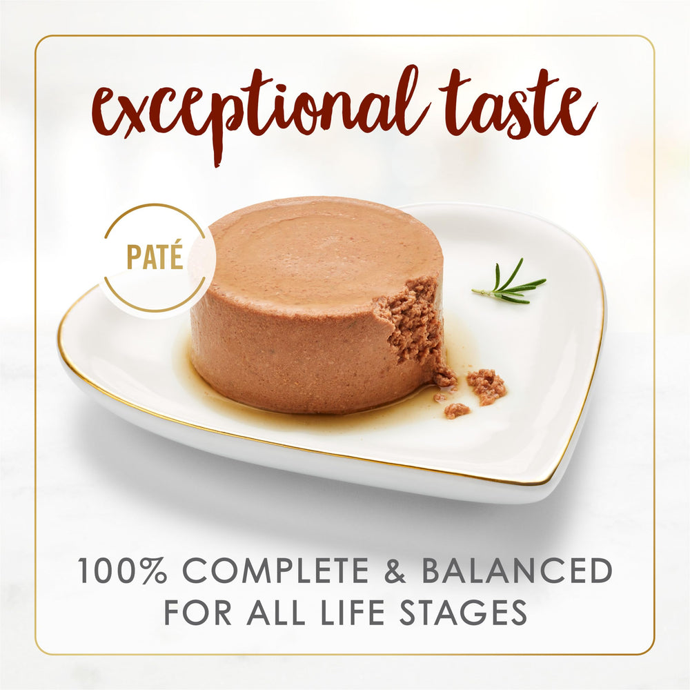 Fancy Feast detalle de la textura de paté cremosa que facilita la ingestión