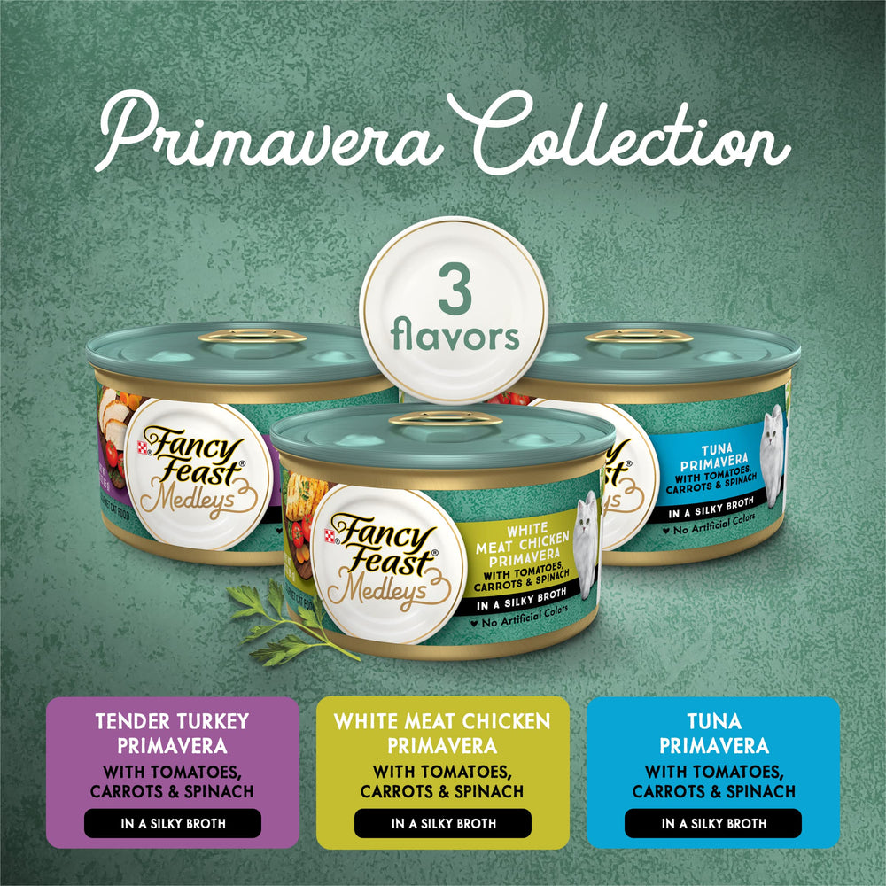 Fancy Feast primer plano de trozos en caldo, textura apetecible
