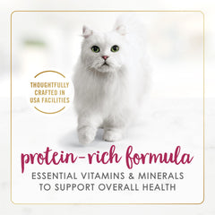 Fancy Feast etiqueta detallada que resalta ingredientes y beneficios